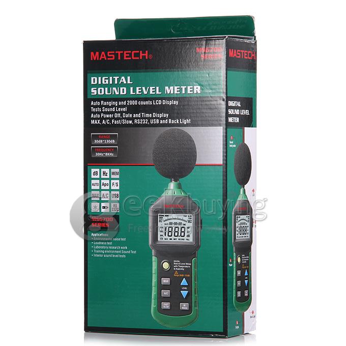 MASTECH MS6702 Professional LCD Display Digital Sound Level Meter Decibel Tester 30-130dB RS232