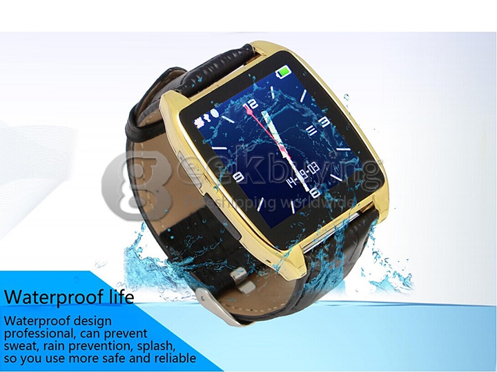 RWATCH R7 Luxury Anti-lost Bluetooth Smart Wrist Watch with Pedometer Sleep Test Altimeter Barometer Thermometer - Gold