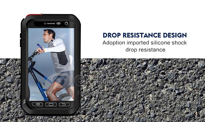 [Spain Stock] Lovemei Aluminum Powerful Shockproof Metal Case Protective Cover For GALAXY Note Edge - Black