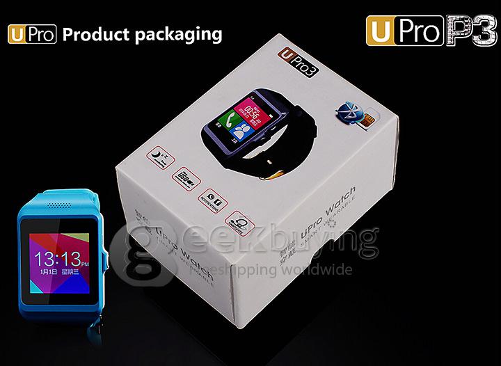 1.55'LED U Pro P3 Bluetooth Watch TouchScreen Smart Watch Phone for Android iPhone With Camera - Light Blue