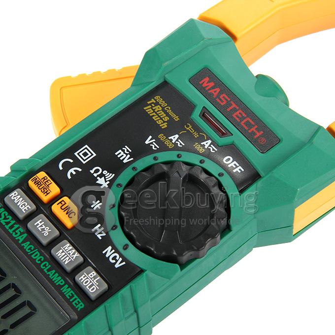 MASTECH MS2115A Digital Clamp Meter AC DC Current Voltage Resistance Tester