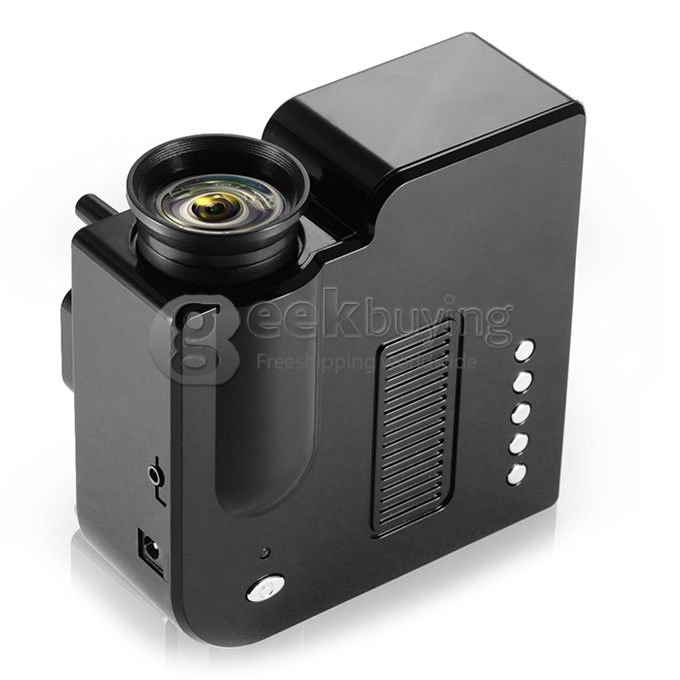 GM40 Multimedia 24W 400Lm 1080P LCD Image System LED Projector HDMI VGA SD Card Slot (EU Plug) - Black