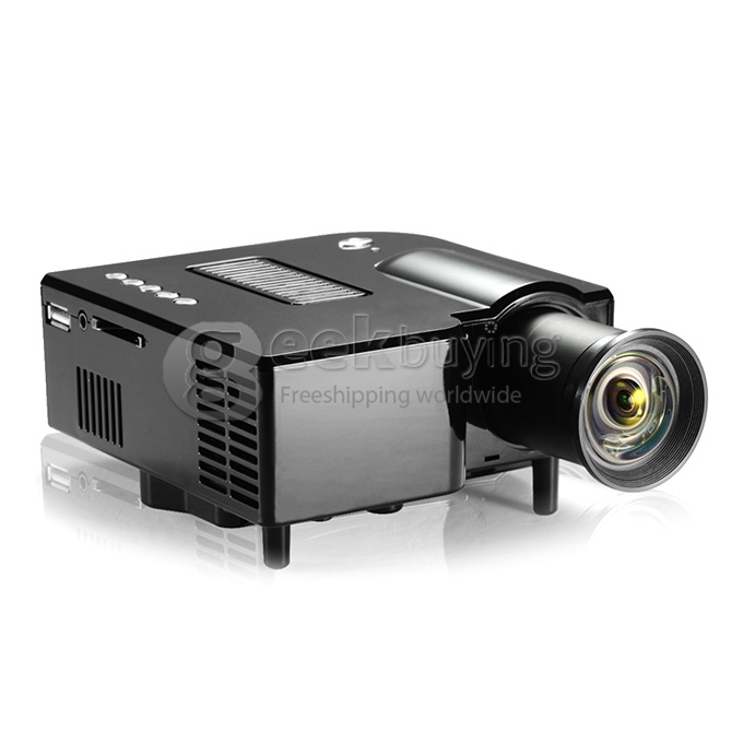 GM40 Multimedia 24W 400Lm 1080P LCD Image System LED Projector HDMI VGA SD Card Slot (EU Plug) - Black