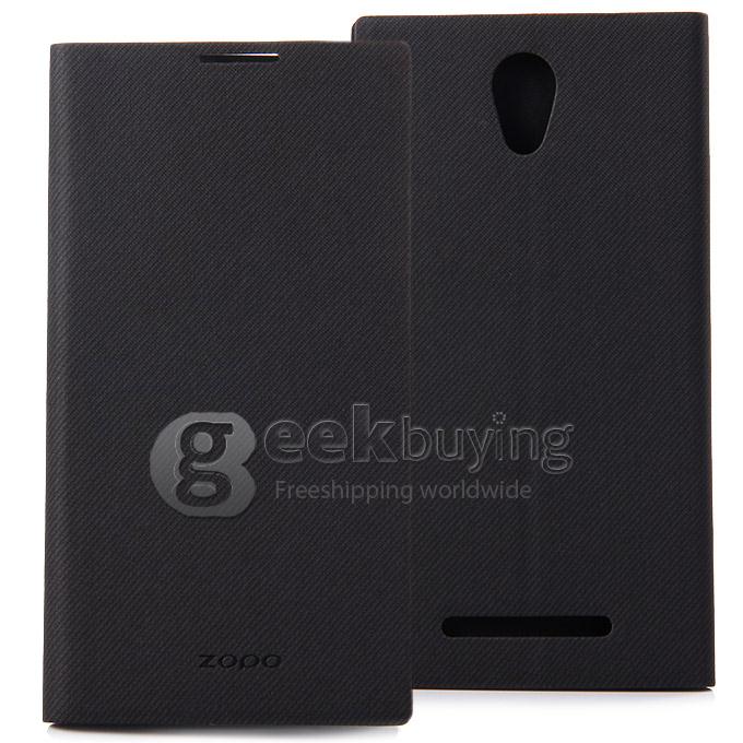 Original Protective PU Leather Hard Flip Cover Shell for ZOPO ZP920 - Black