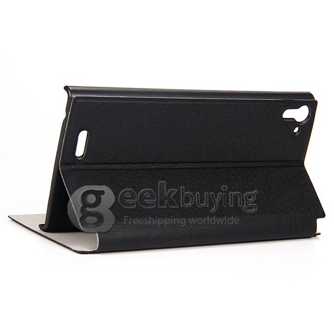 Protective Hard Cover Flip Stand Leather Case for UMI ZERO - Black