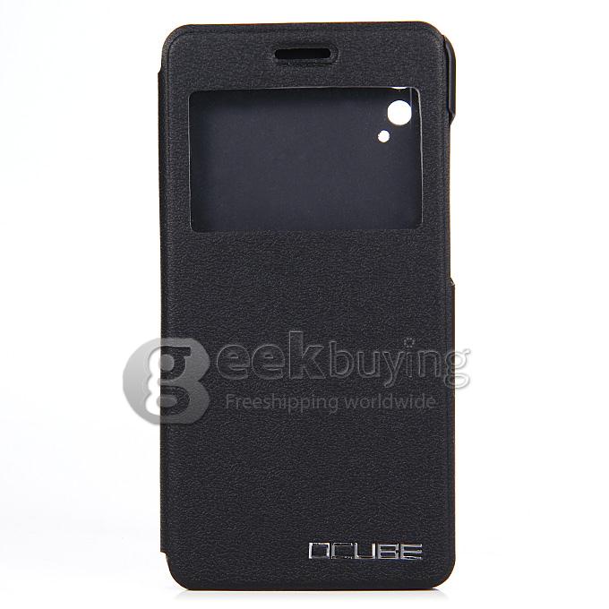Protective Hard Cover Flip Stand Leather Case for Cubot X9 - Black