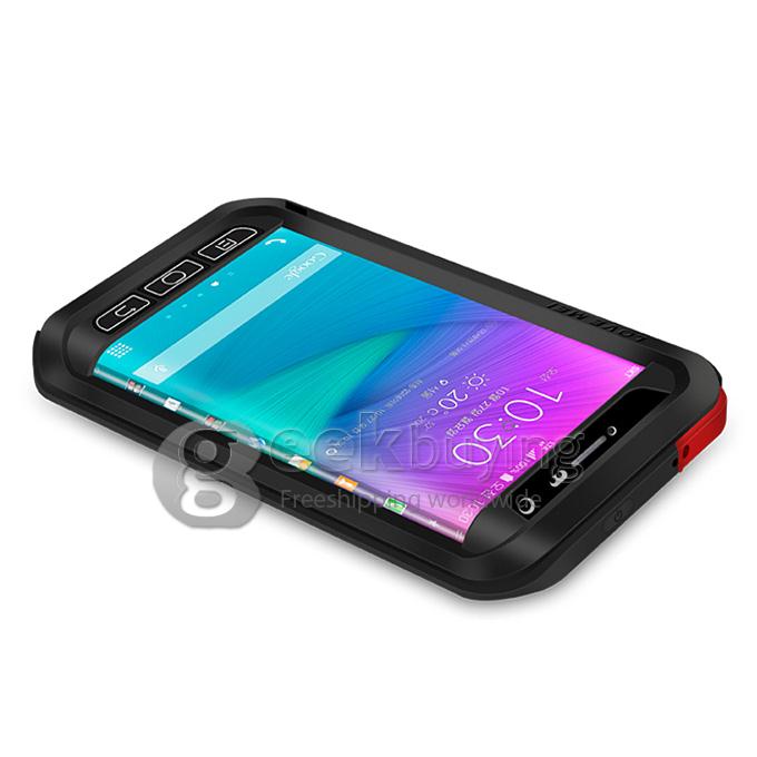 [Spain Stock] Lovemei Aluminum Powerful Shockproof Metal Case Protective Cover For GALAXY Note Edge - Black
