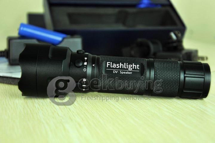 720P HD Police Equipment Waterproof LED HD Flashlight DVR with Speaker