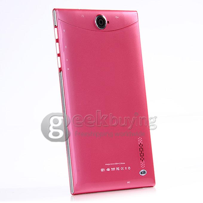 7 Inch F733D 2G Phone Call Android 4.2 Tablet PC 1024x600 Pixels Capacitive Screen BT - Pink