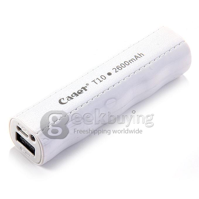 Mini Cager® T10 5V 1A 2600mAh Power Bank External Battery for Smartphone Tablet - White