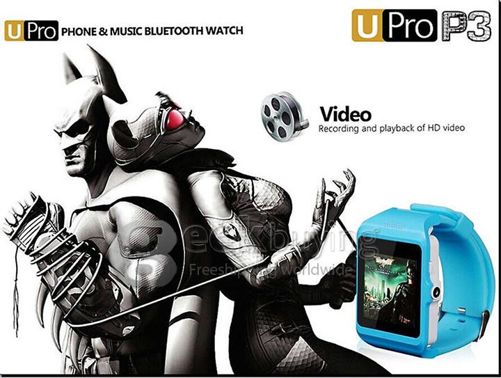 1.55'LED U Pro P3 Bluetooth Watch TouchScreen Smart Watch Phone for Android iPhone With Camera - Light Blue