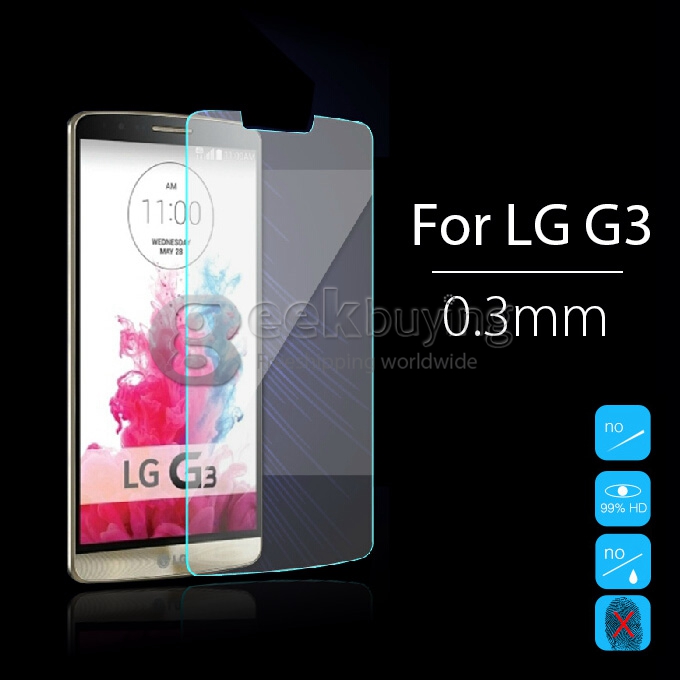 [Wholesale]100pcs Toughened Glass 0.33mm Screen Protector Film Cover Arc Edge for LG G3
