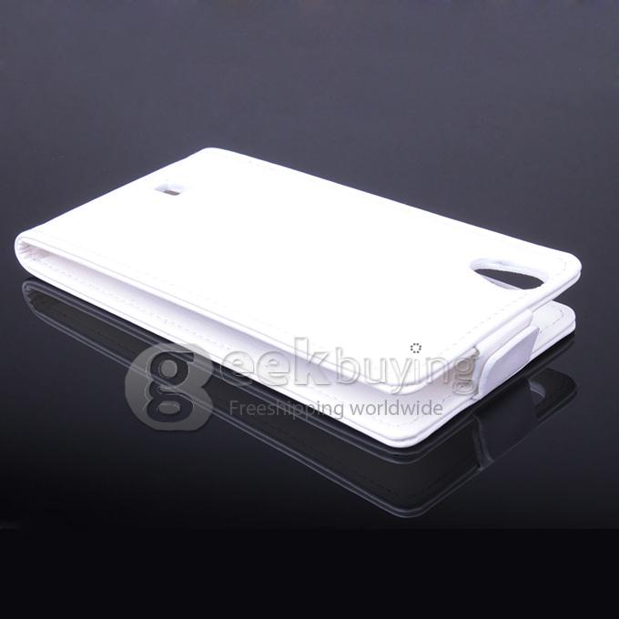 Protective Hard Cover Flip Stand Leather Case for Leagoo Lead 3 - White