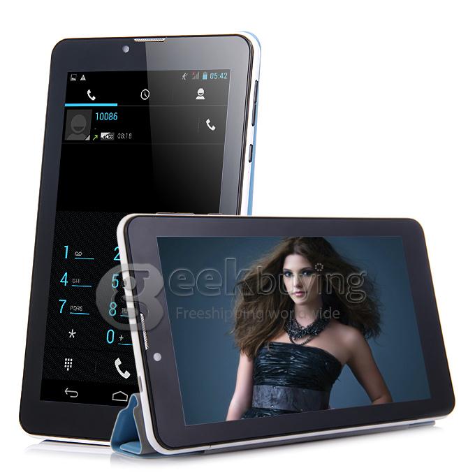 F729-6 3G Phone Call 7 Inch Tablet PC Android 4.2 MTK6572 1024*600 Pixels Capacitive Screen BT - Blue