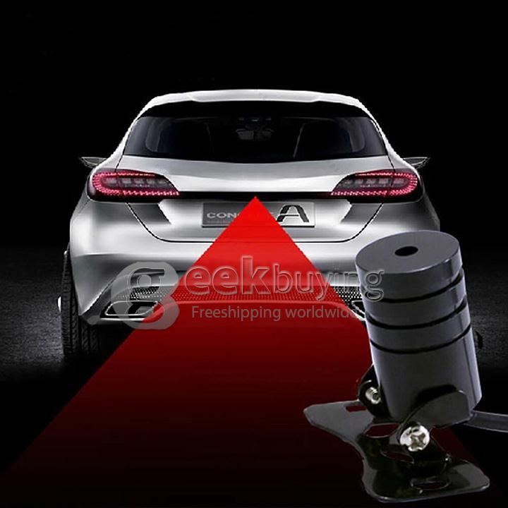 Red Car Alarm Laser Fog Light Rear Anti-Collision Brake Tail Lights Warning Lamp