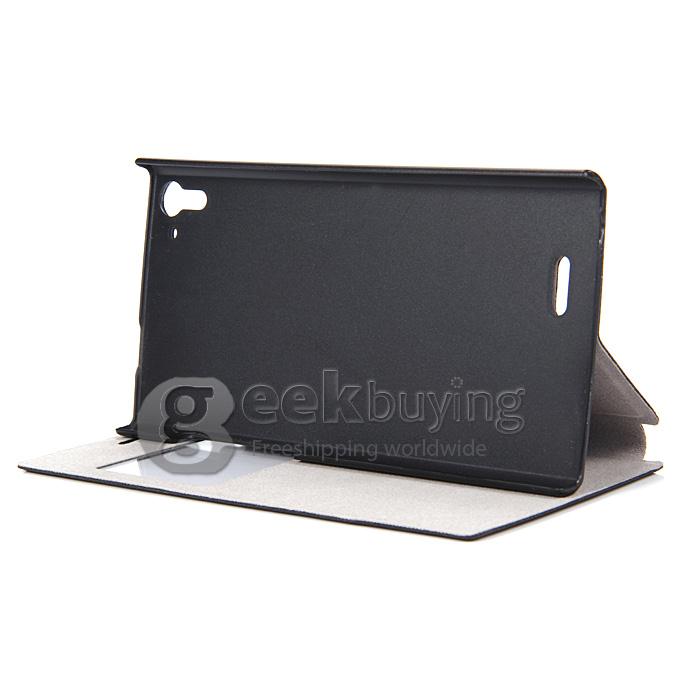 Protective Hard Cover Flip Stand Leather Case for UMI ZERO - Black