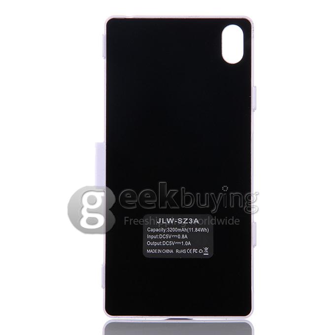 3200mah Backup Battery Case Charge Cover with Stand Power Bank For Sony Xperia Z3 - White