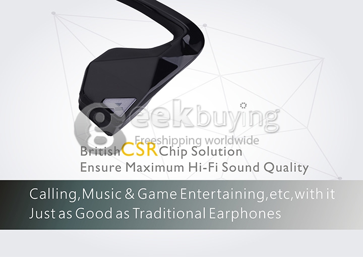 Digicare DO Bone Conduction Headphone Ear Hook Wireless Bluetooth Earphone with NFC and Speaker Connection Call Function - Black