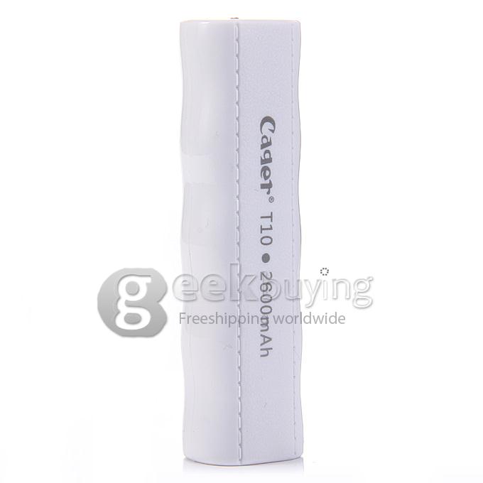 Mini Cager® T10 5V 1A 2600mAh Power Bank External Battery for Smartphone Tablet - White