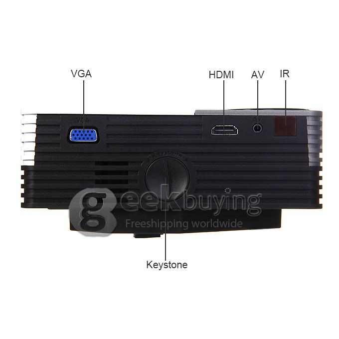 Portable H50 80LM LED LCD Projector Home Theater 1080p 480 x 320 Micro USB HDMI VGA AV Micro USB SD for PC (US Plug)