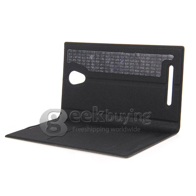 Original Protective PU Leather Hard Flip Cover Shell for ZOPO ZP920 - Black