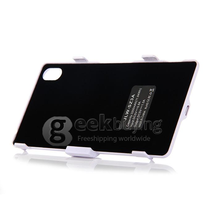 3200mah Backup Battery Case Charge Cover with Stand Power Bank For Sony Xperia Z3 - White