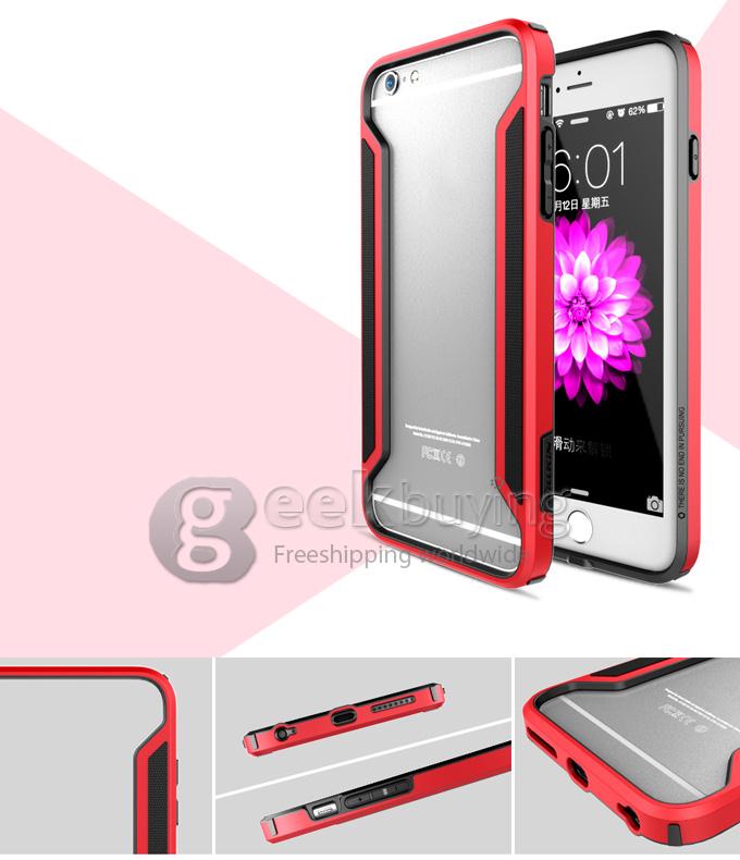 Nillkin Frame Series Protective Cover Shell Bumper PC TPU Case for iPhone 6 Plus -Red