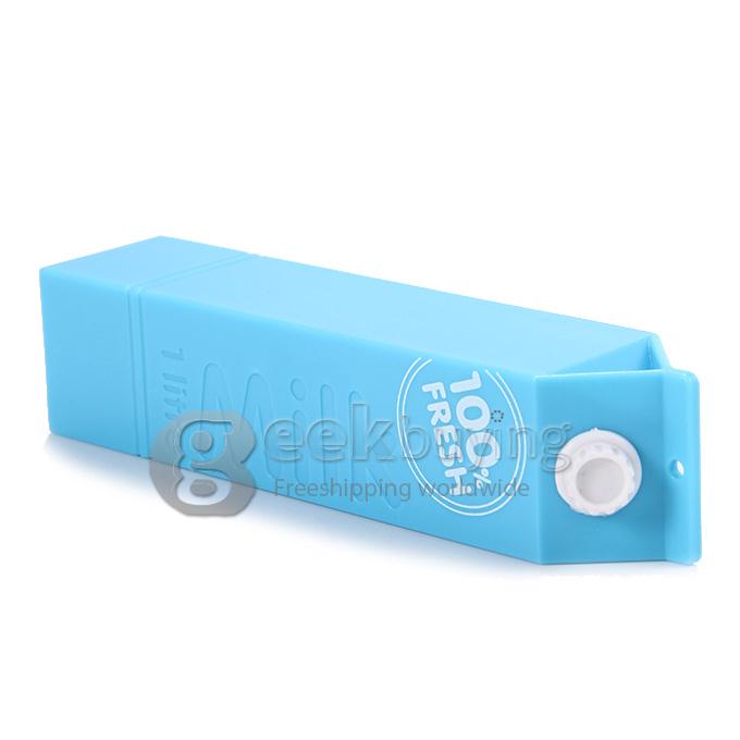 Portable Milk Box Style 2600mAh External Power Bank Battery Charger for Smartphone - Blue