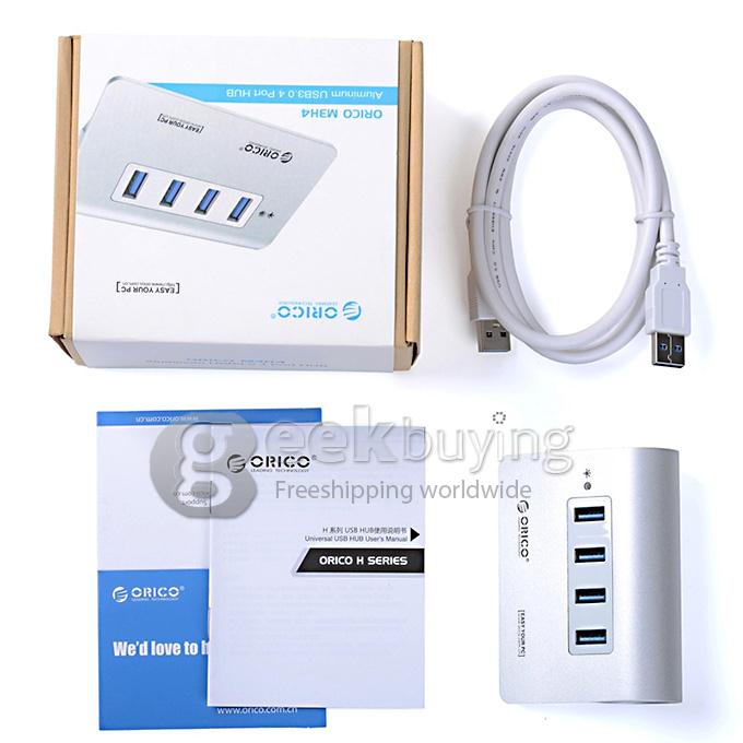 ORICO M3H4 Aluminum Super Speed 4 Port USB 3.0 Hub with VIA812 Chip for Macbook Notebook PC Laptop - White