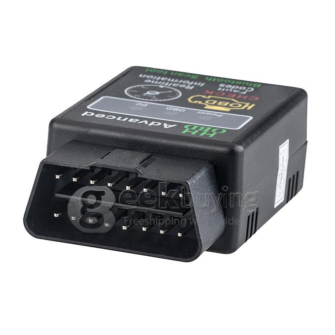 HHOBD ELM327 Bluetooth OBDII Vehicle Diagnostic Scan Tool - Black (DC 12V)