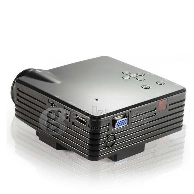 GP7S Multimedia 32W 400Lm 1080P LCD Image System LED Projector HDMI VGA SD Card Slot - Black