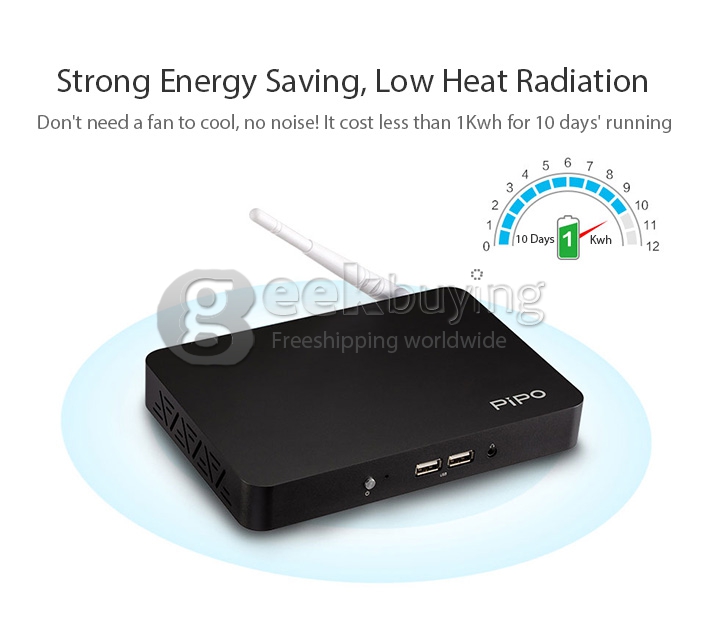 PIPO X7 Windows 8.1 Smart Mini PC TV Box Media Player 2G RAM 32G ROM Intel Z3736F 2.16GHz Quad Core WiFi XBMC KODI Bluetooth - Black