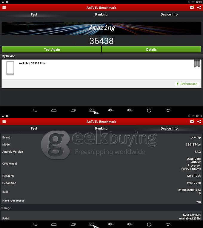 CS918 PLUS 8K / 4K Android TV BOX RK3288 2G RAM 8G ROM XBMC KODI WIFI Bluetooth DLNA H.265 Decode - Black