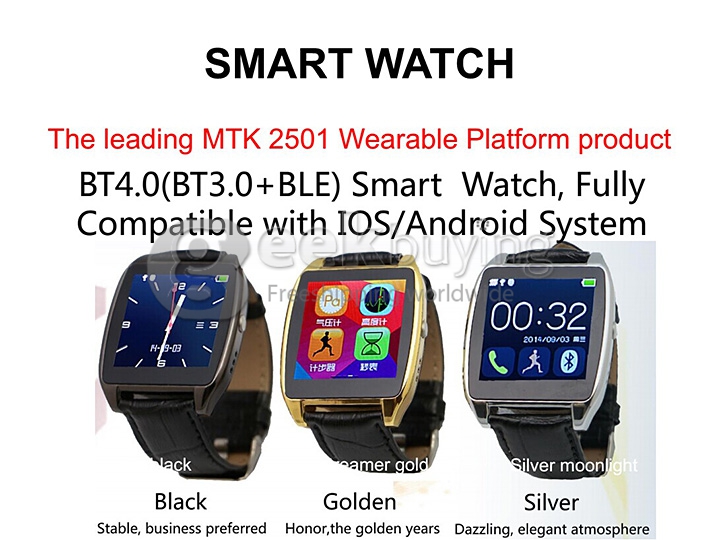 RWATCH R7 Luxury Anti-lost Bluetooth Smart Wrist Watch with Pedometer Sleep Test Altimeter Barometer Thermometer - Gold