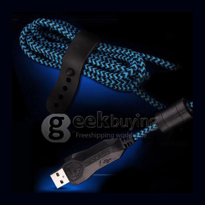SADES A60 USB Wired 7.1 Surround Sound Gaming Stereo Headset Headphone with MIC for PC Laptop Notebook - Blue + Black