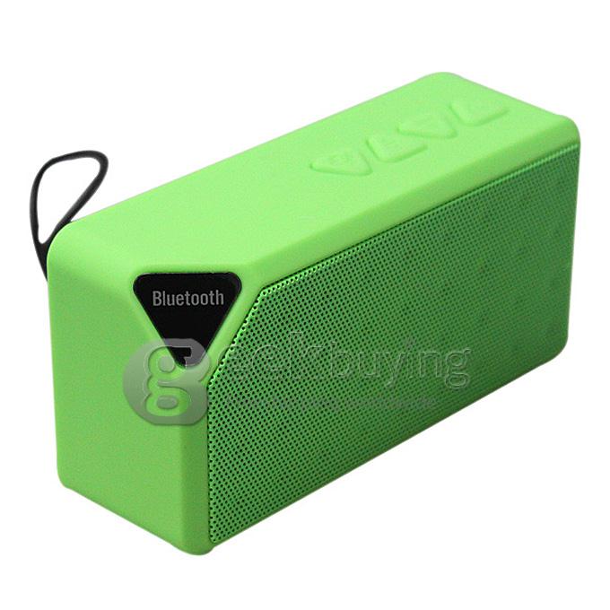 Mini X3 Bluetooth Wireless Speaker Handsfree TF FM Radio Built in Mic Subwoofer with Detachable Battery - Green