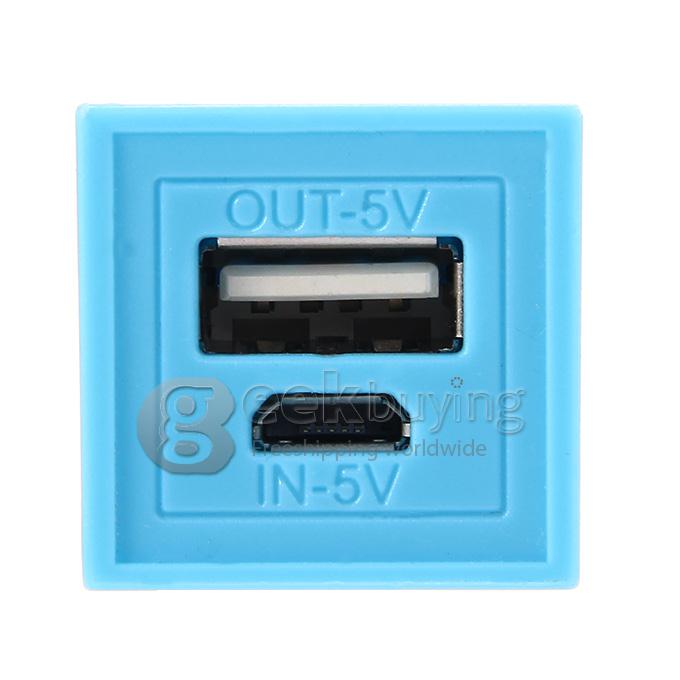 Portable Milk Box Style 2600mAh External Power Bank Battery Charger for Smartphone - Blue