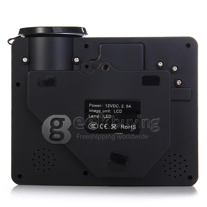 Portable H50 80LM LED LCD Projector Home Theater 1080p 480 x 320 Micro USB HDMI VGA AV Micro USB SD for PC (US Plug)