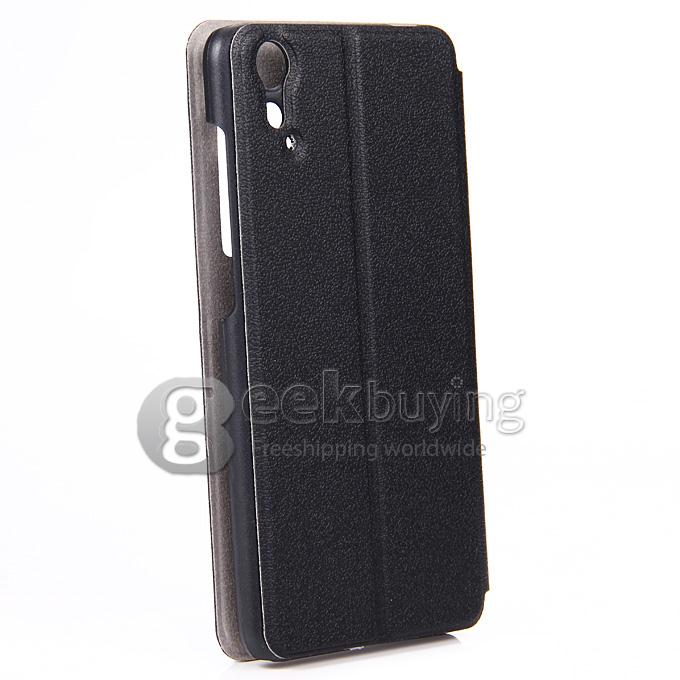 Protective Hard Cover Flip Stand Leather Case for Cubot X9 - Black