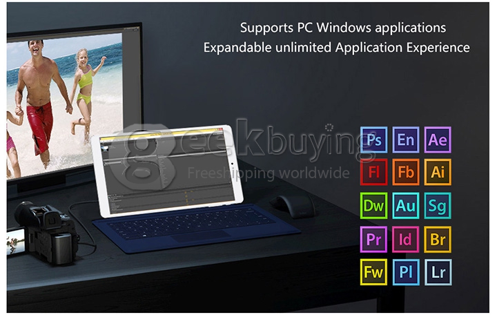 Teclast X80H Dual OS Android 4.4+Win 8.1 Tablet PC 2GB/32GB Intel Z3735F Quad Core 1.83GHz 8 Inch IPS 1280x800 HDMI WiFi Bluetooth - White + Gray