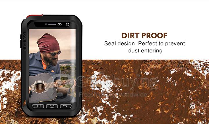 [Spain Stock] Lovemei Aluminum Powerful Shockproof Metal Case Protective Cover For GALAXY Note Edge - Black