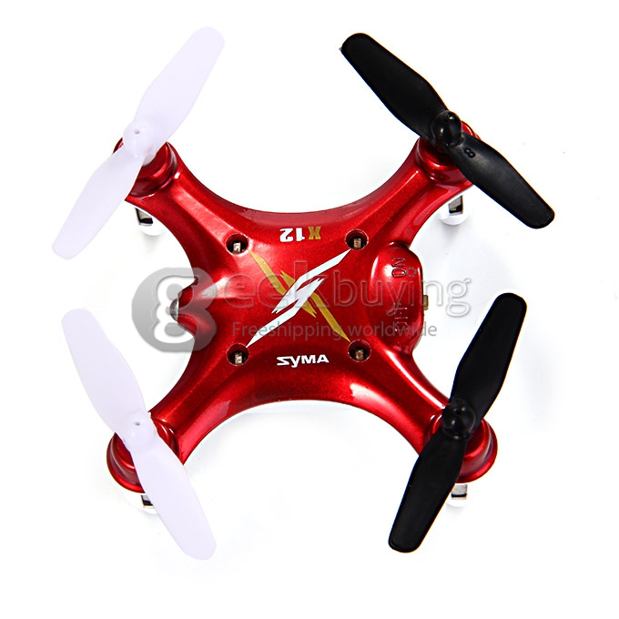 SYMA X12 Nano Explorers 2.4G 4CH RC Quadcopter 6 Axis RTF Micro Quad Copter 3D Eversion Airplane Flying Toys - Red