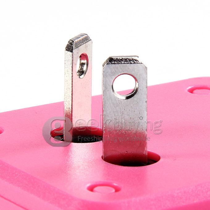 Universal Global Travel AC UK / EU / US / AU Plug Power Adapter Conversion Socket General with USB Port - Pink
