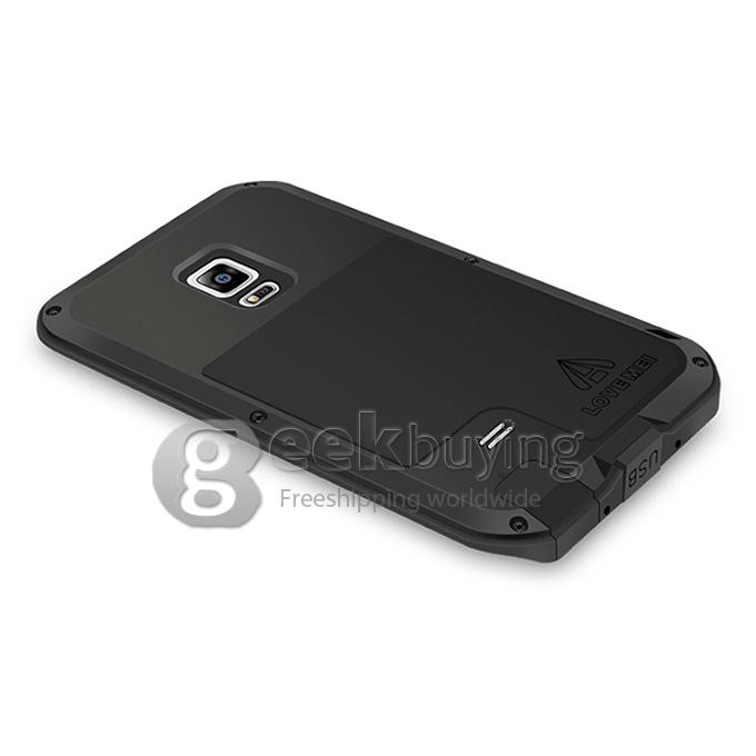 [Spain Stock] Lovemei Aluminum Powerful Shockproof Metal Case Protective Cover For GALAXY Note Edge - Black
