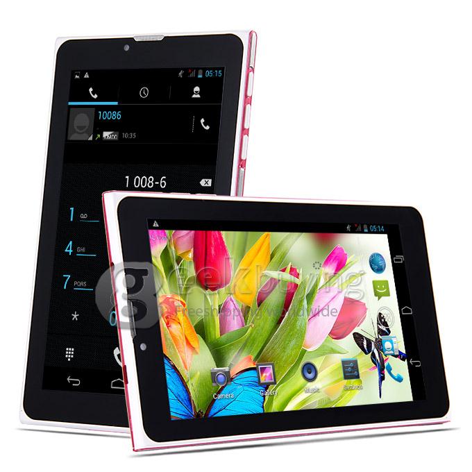 7 Inch F733D 2G Phone Call Android 4.2 Tablet PC 1024x600 Pixels Capacitive Screen BT - Pink