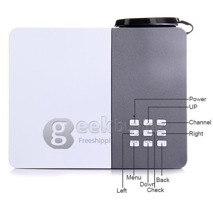 Portable H50 80LM LED LCD Projector Home Theater 1080p 480 x 320 Micro USB HDMI VGA AV Micro USB SD for PC (US Plug)