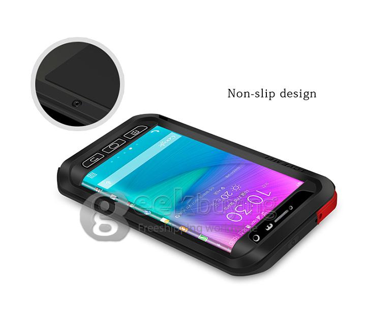 [Spain Stock] Lovemei Aluminum Powerful Shockproof Metal Case Protective Cover For GALAXY Note Edge - Black