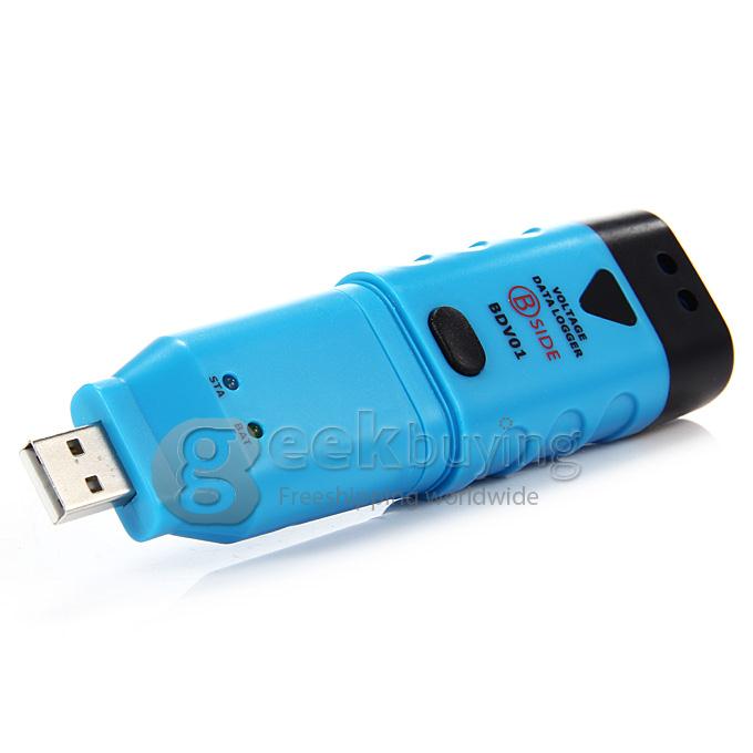 Bside BDV01 DC Voltage Data Logger USB 0-30V Resolution 64KBytes1 Sec Samp LED Alarm