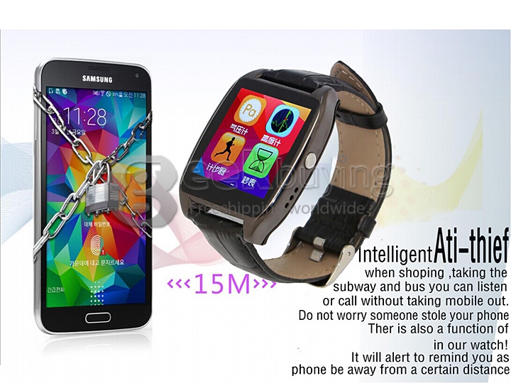 RWATCH R7 Luxury Anti-lost Bluetooth Smart Wrist Watch with Pedometer Sleep Test Altimeter Barometer Thermometer Gun