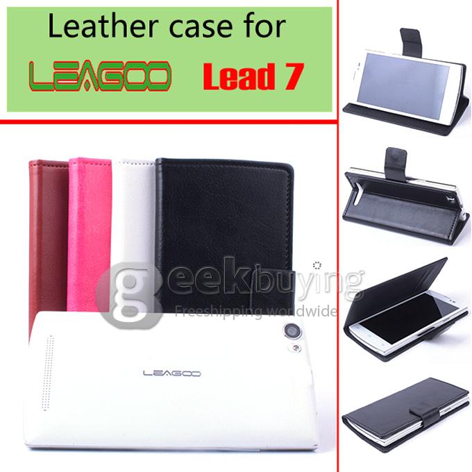 Protective Hard Cover Flip Stand Leather Case for Leagoo Lead 7 -Brown